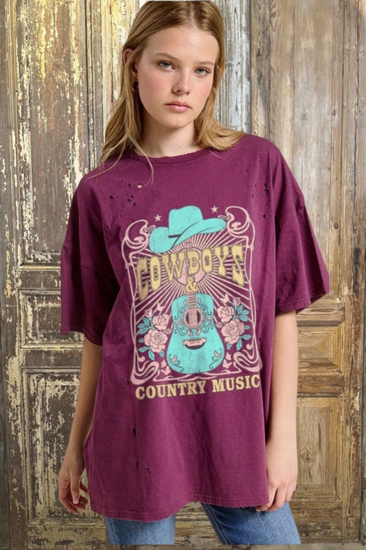 Distressed Cowboys & Country Music Flower