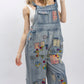Patched Washed Overalls