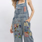Patched Washed Overalls