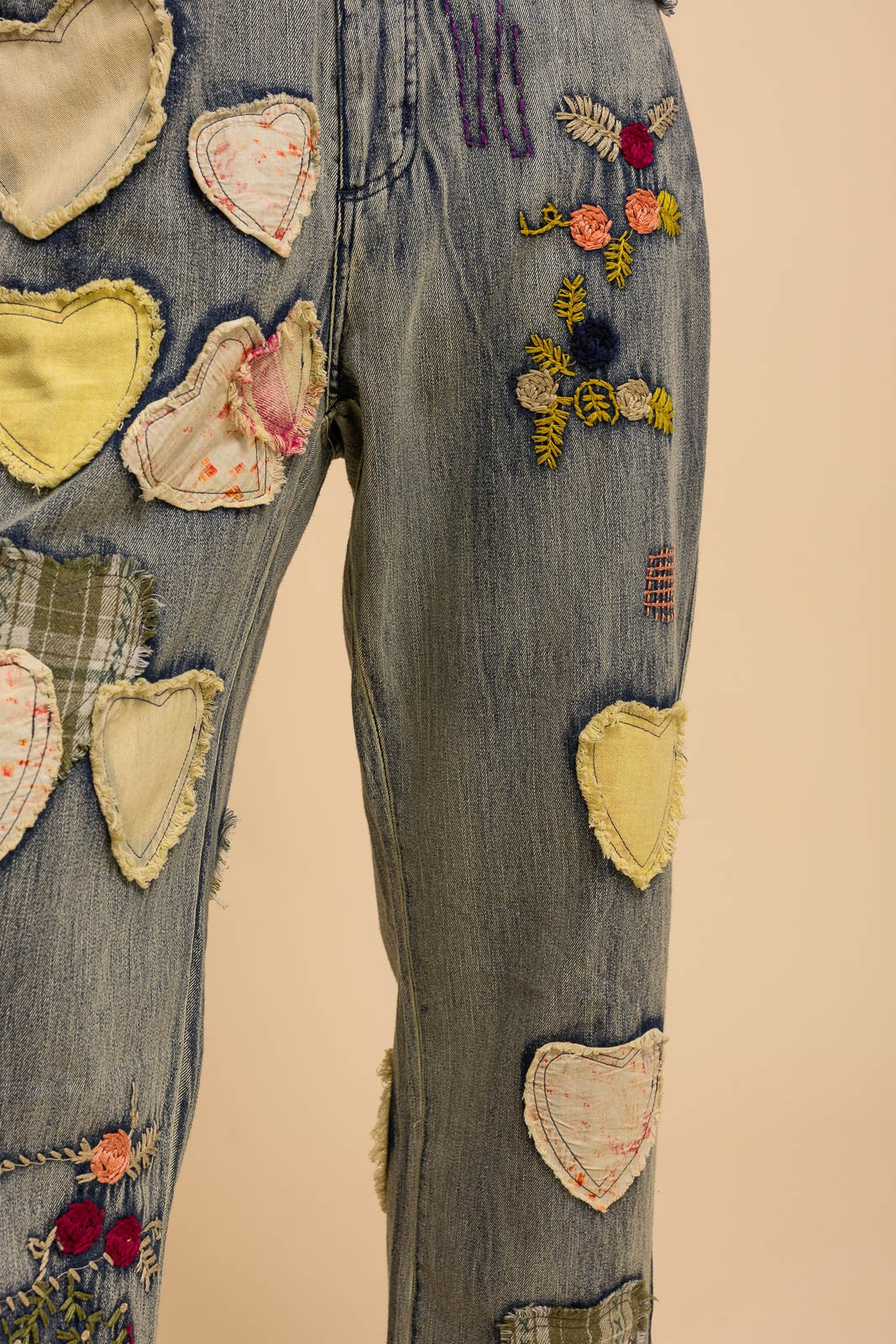Heart Patchwork Jeans