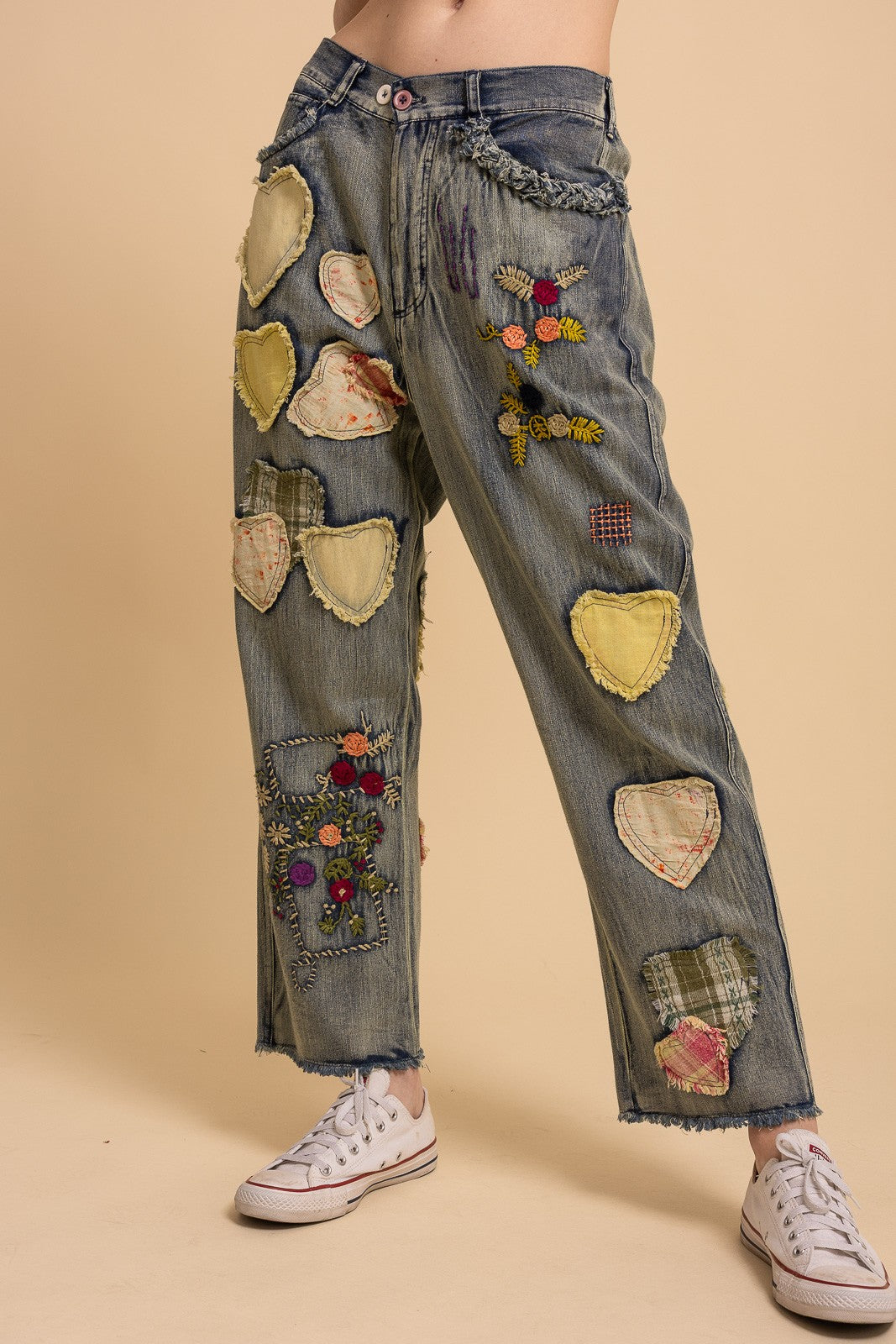 Heart Patchwork Jeans