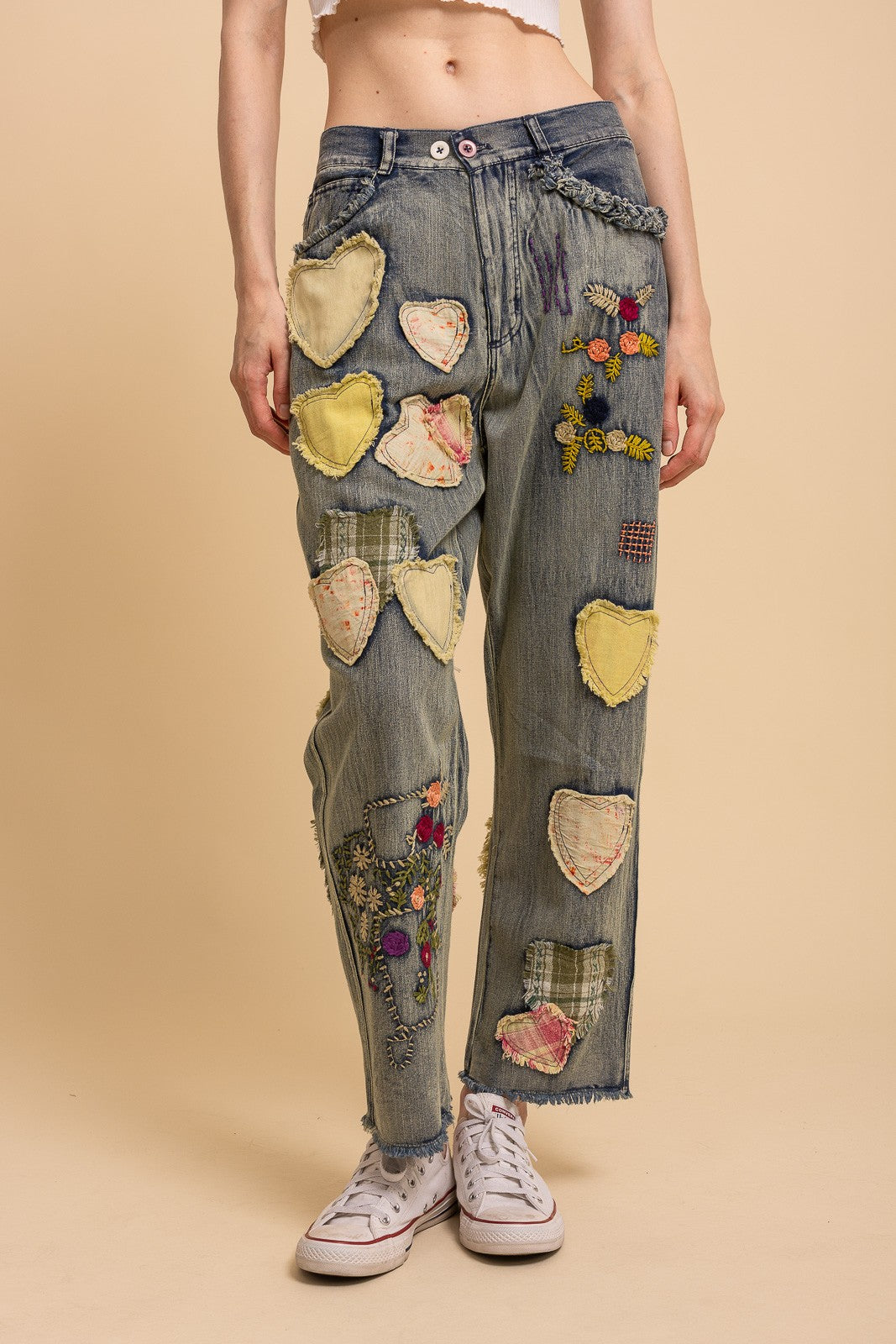 Heart Patchwork Jeans