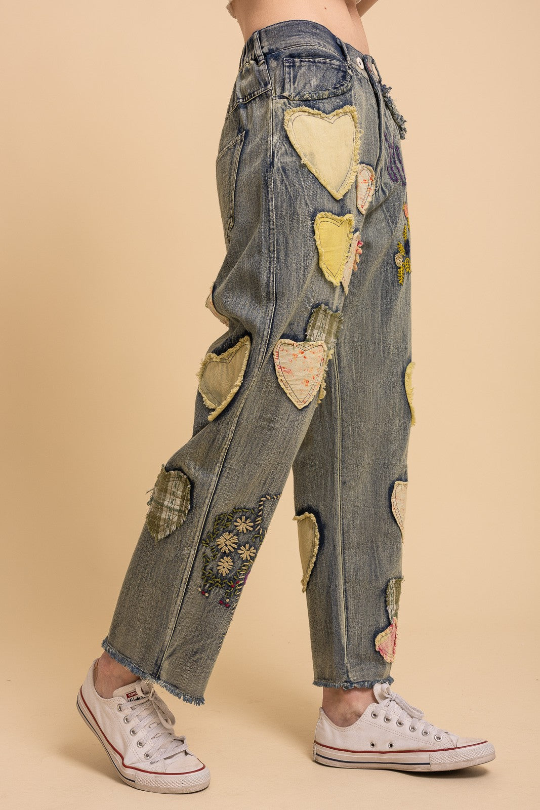 Heart Patchwork Jeans
