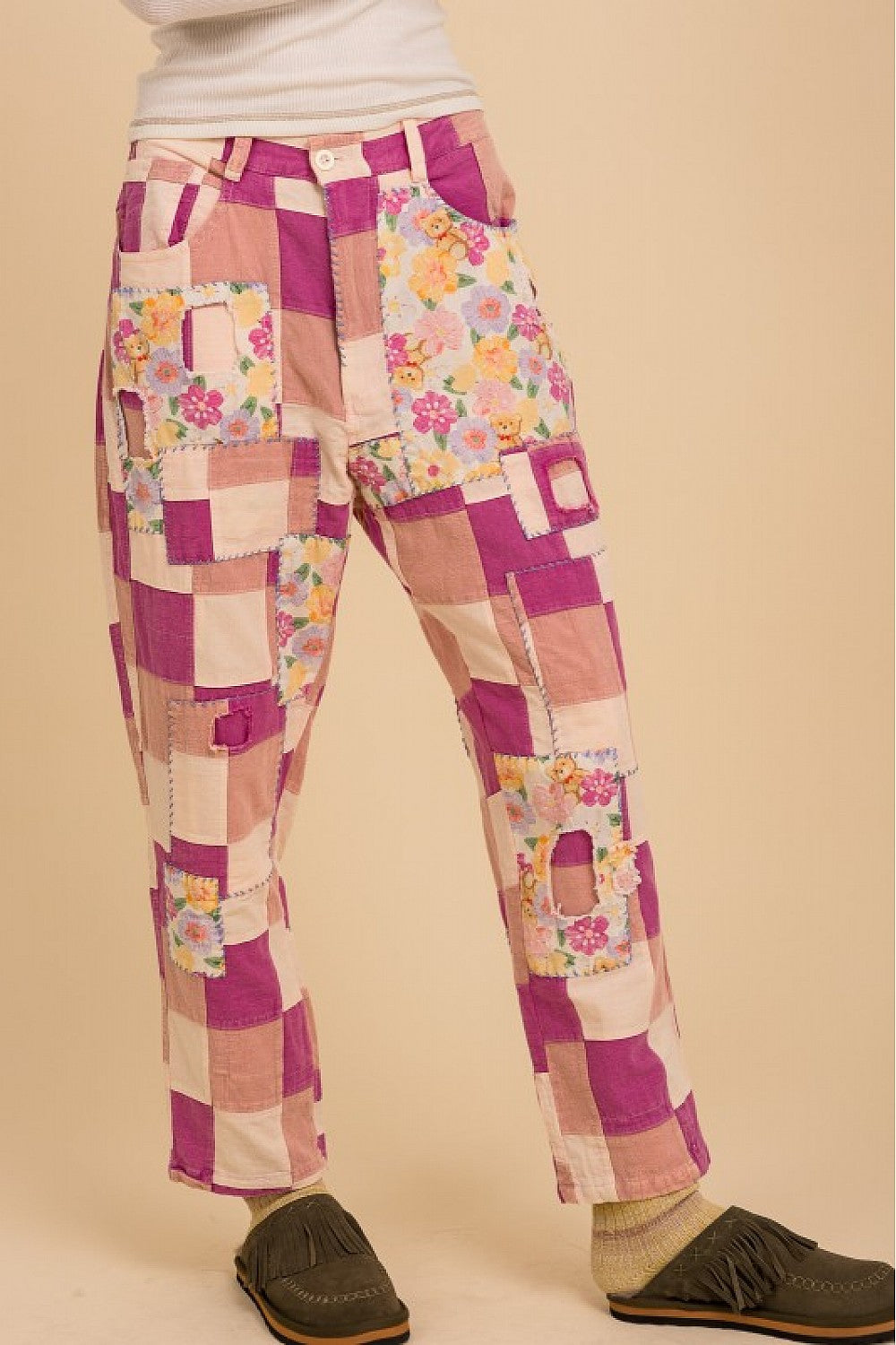 Pink Patched Pants
