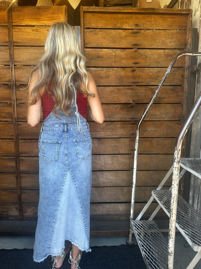 Pieced Denim Jumper