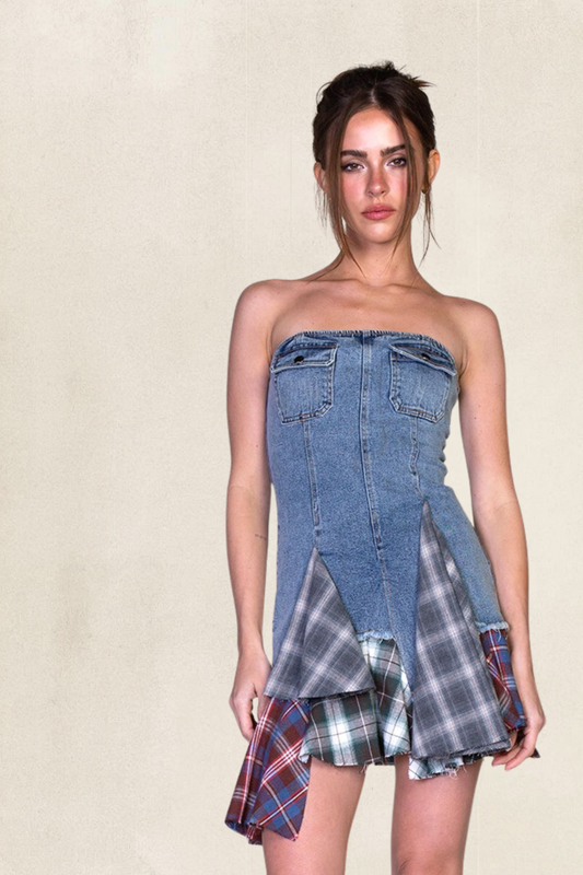 Strapless Flannel Dress