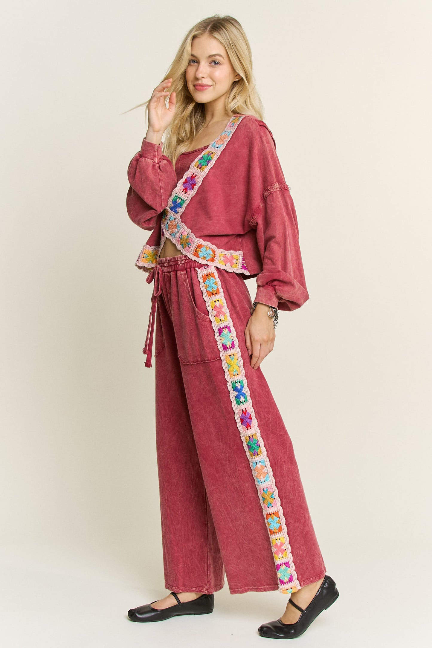 Crochet Side Knit Pants