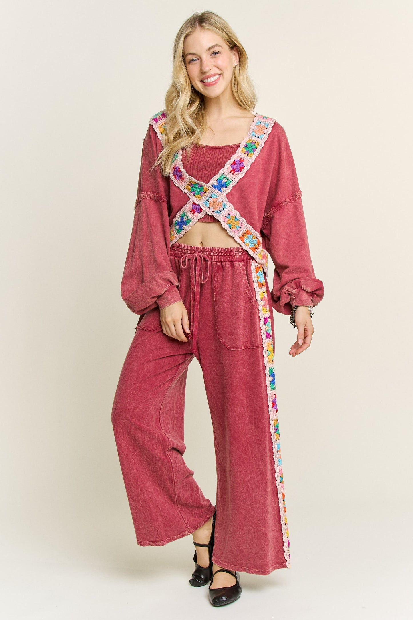 Crochet Side Knit Pants