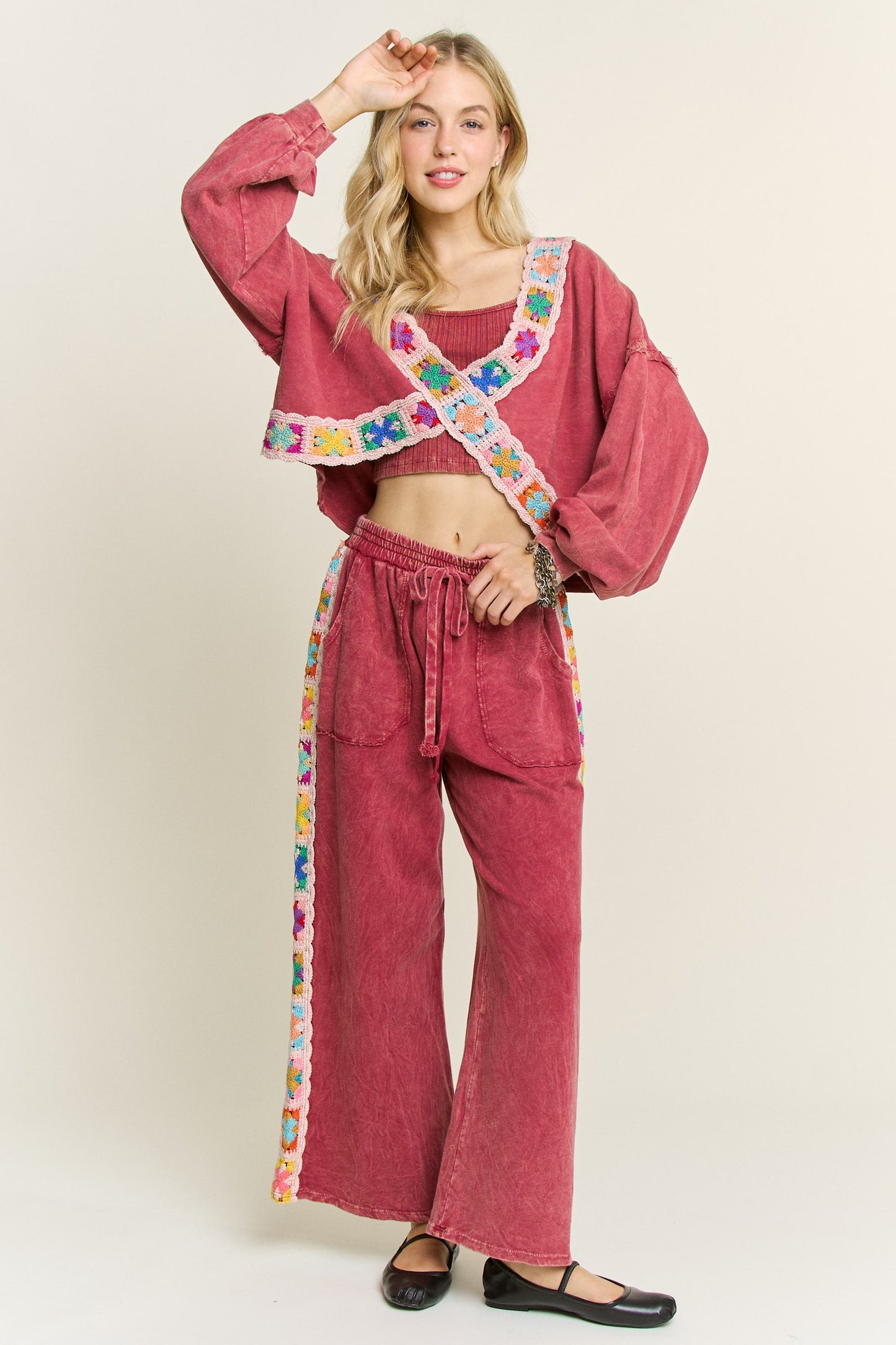 Crochet Side Knit Pants