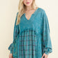 Flannel Eyelit Babydoll Top