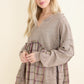 Flannel Eyelit Babydoll Top