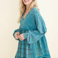 Flannel Eyelit Babydoll Top
