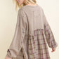 Flannel Eyelit Babydoll Top