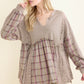 Flannel Eyelit Babydoll Top