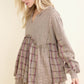 Flannel Eyelit Babydoll Top