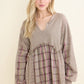 Flannel Eyelit Babydoll Top