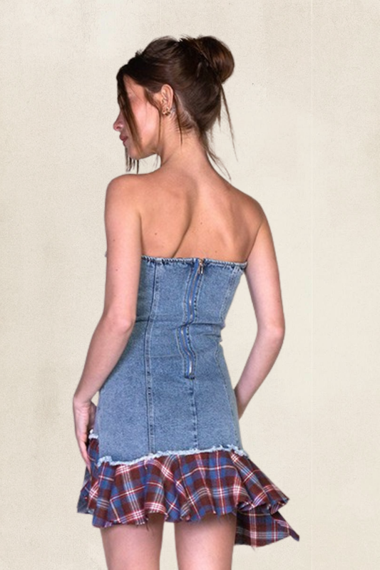 Strapless Flannel Dress