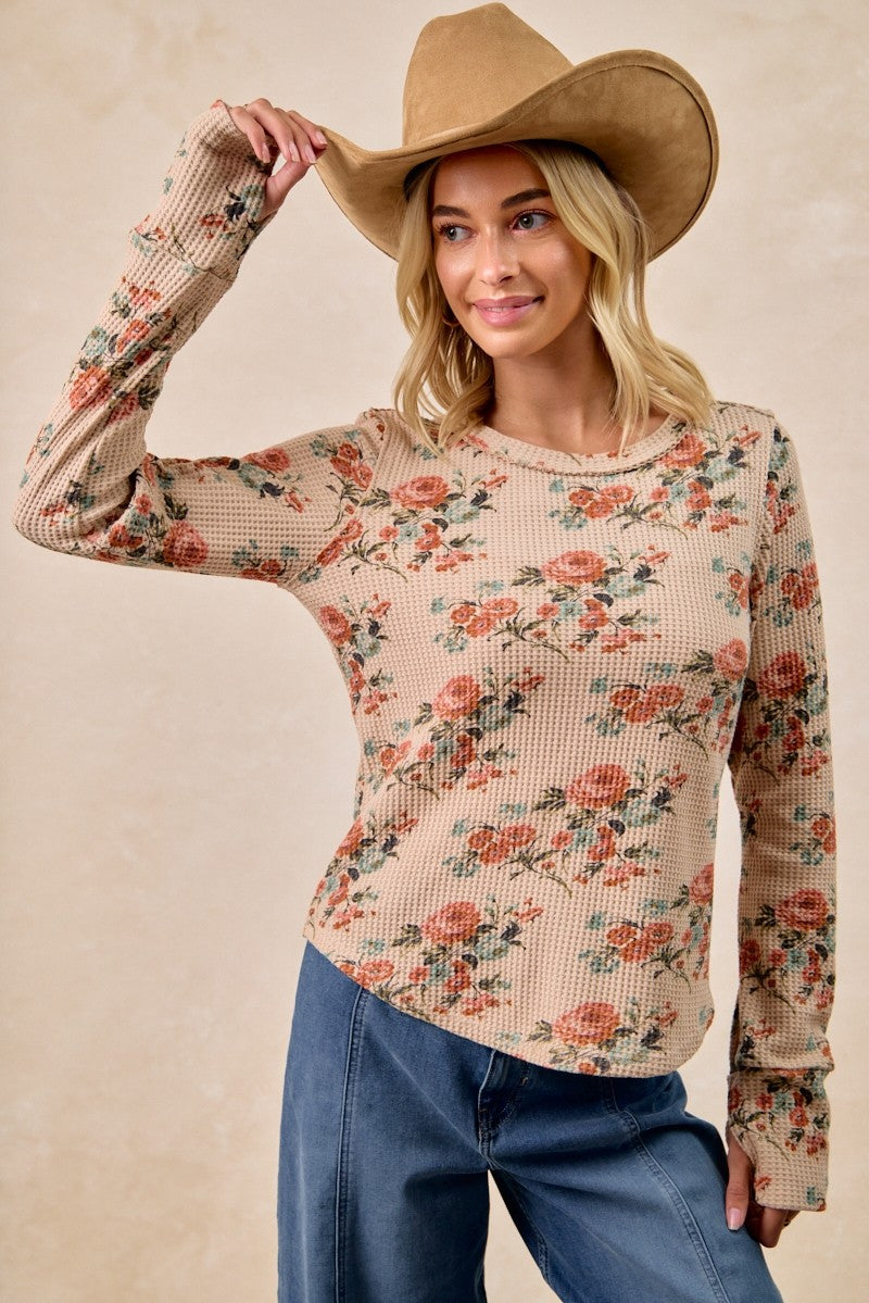 Floral Thumb Hole Thermal