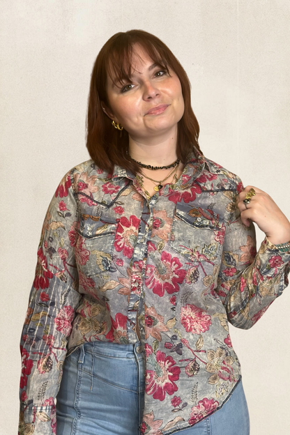 Plain Floral Blouse