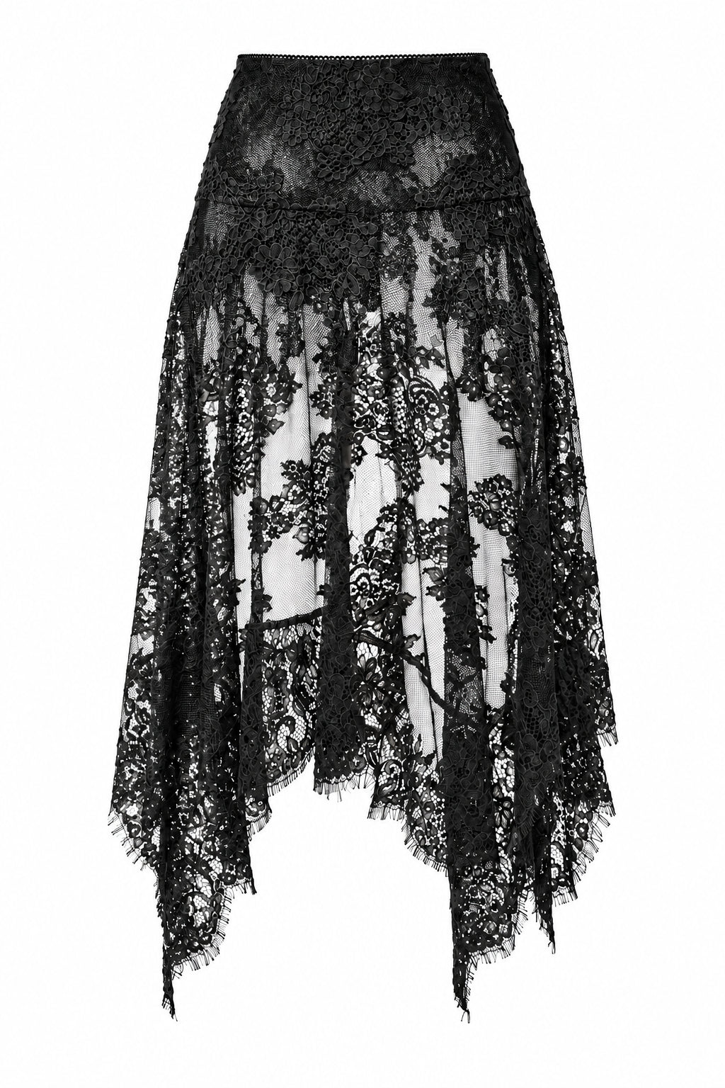 Unbalance Lace Midi Skirt