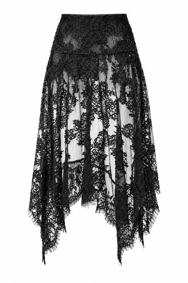 Unbalance Lace Midi Skirt
