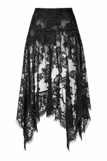 Unbalance Lace Midi Skirt