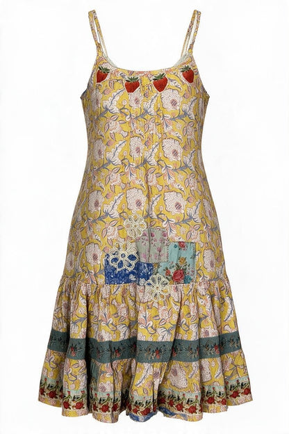 Sunwashed Bloom Dress-Golden