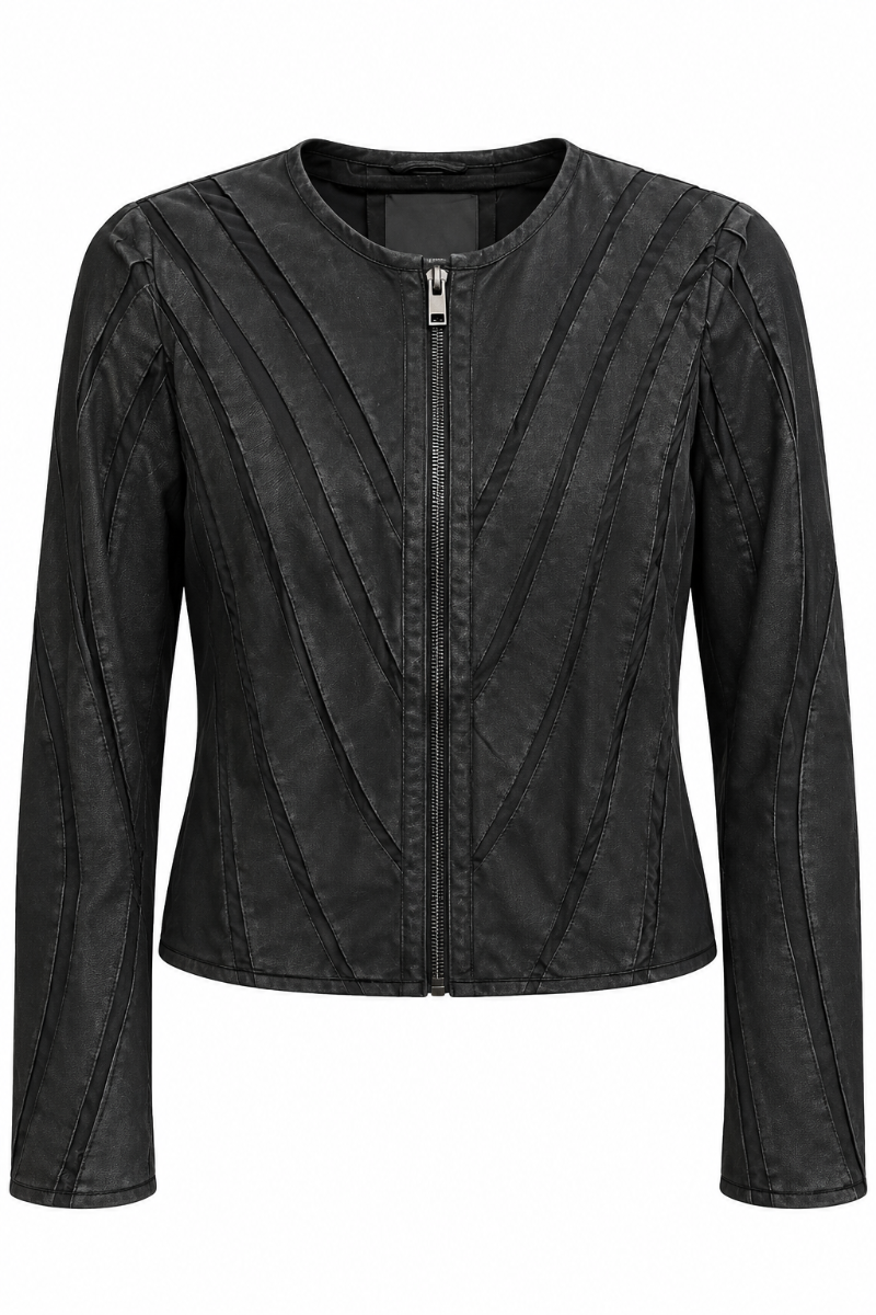 Chevron Mesh Suede Jacket