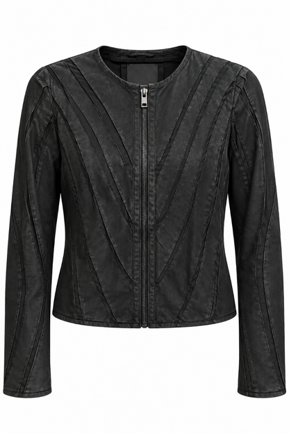 Chevron Mesh Suede Jacket