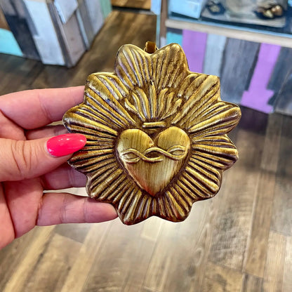 Small Round Sacred Heart Ornament