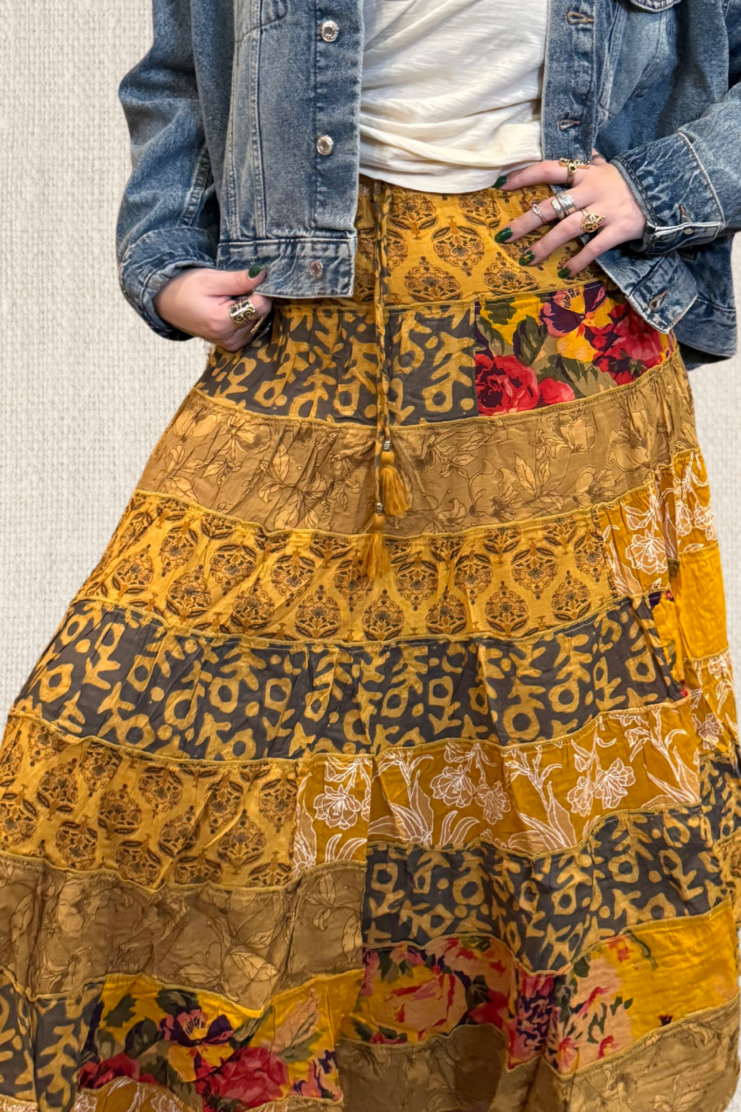 Boho Cotton Patchwork Skirt