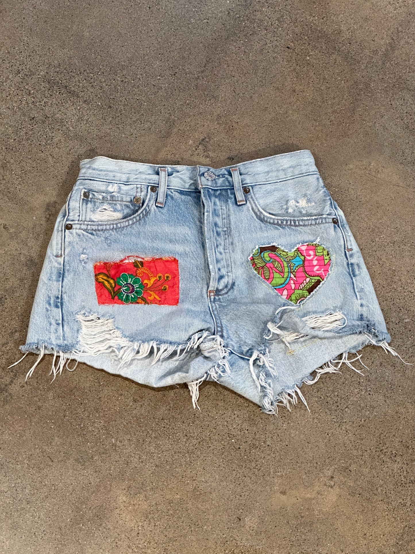 Size 26 Up Cycled Love Shorts