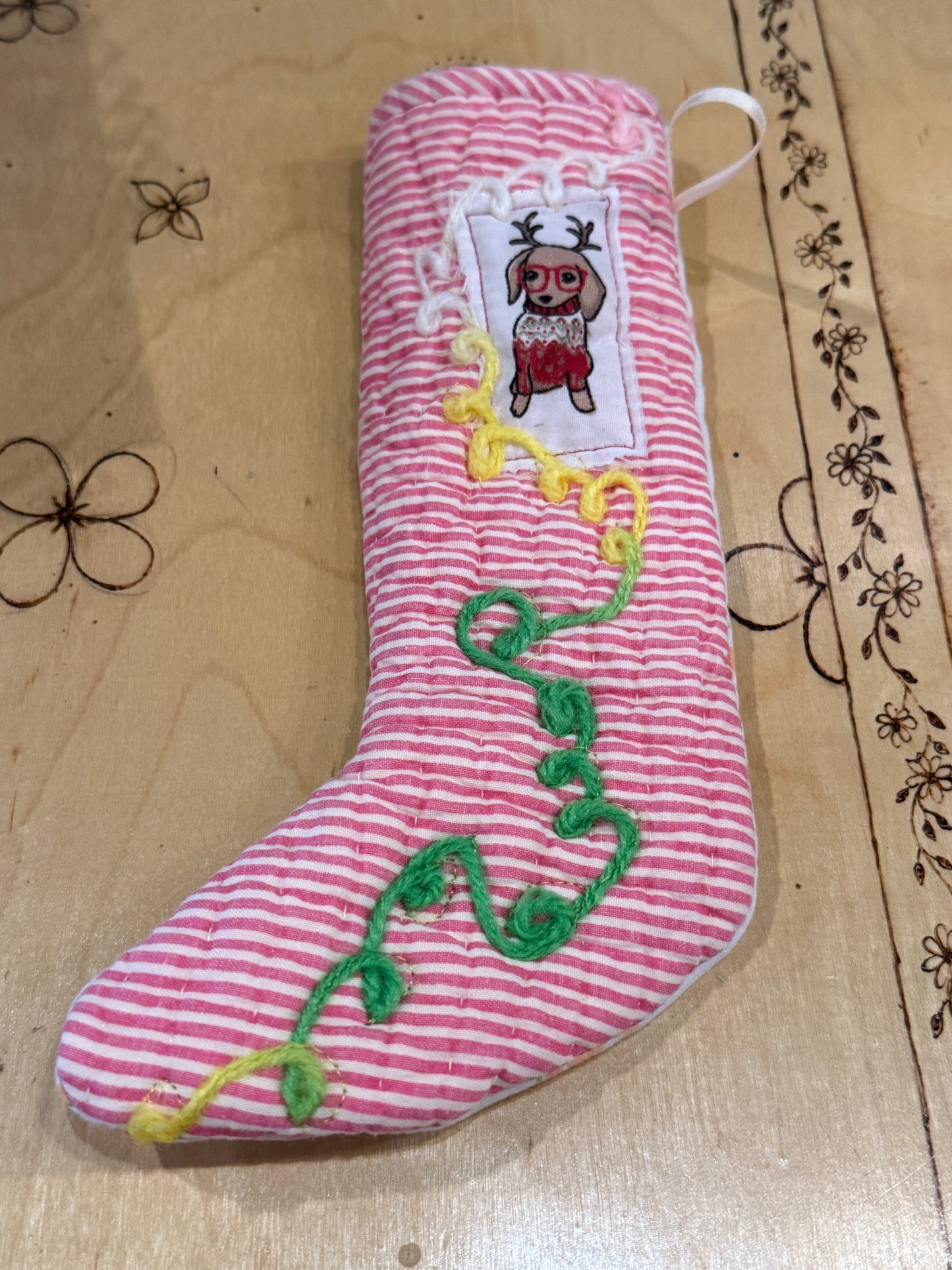 Striped Dog Mini Stocking