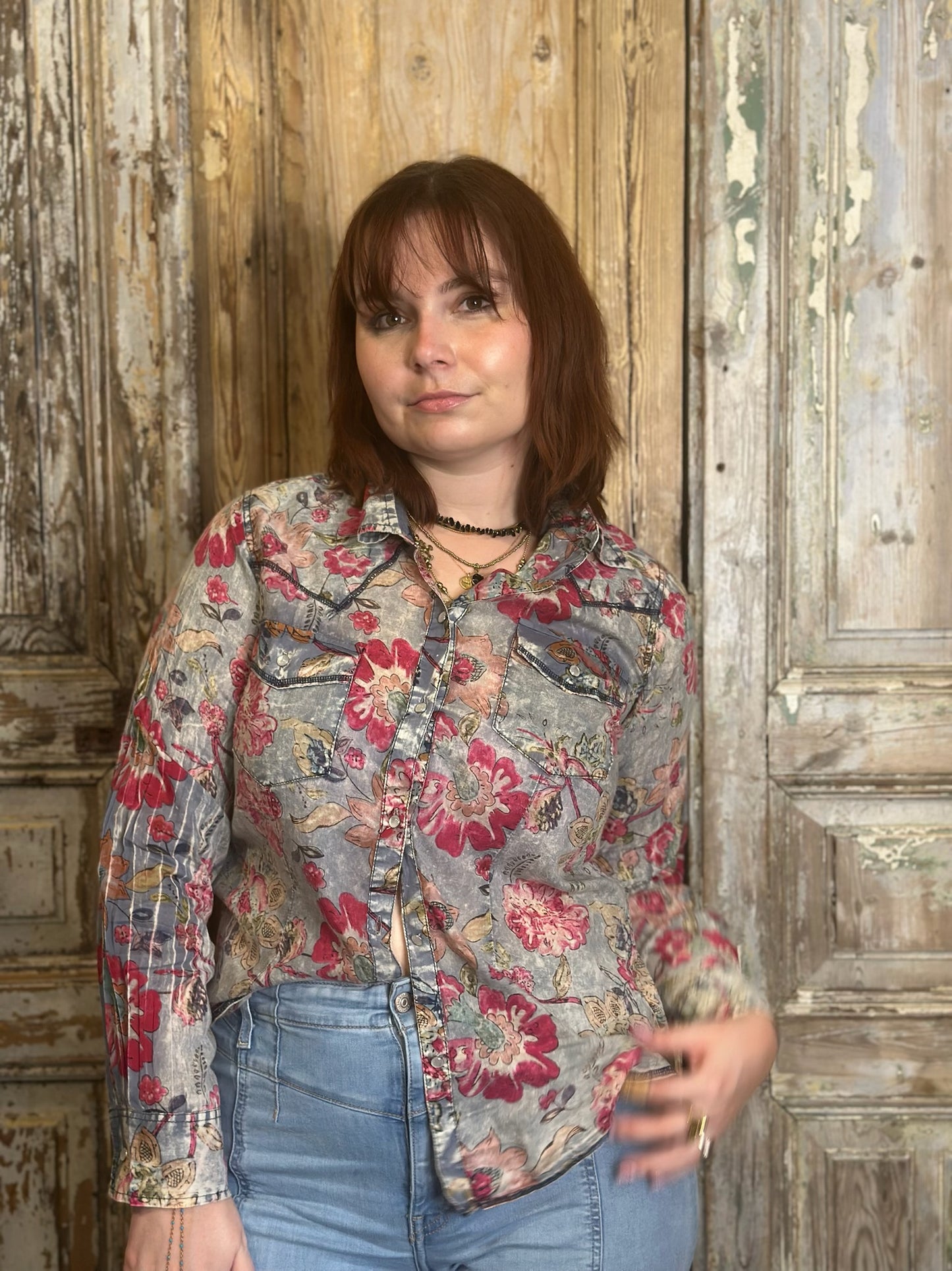 Plain Floral Blouse