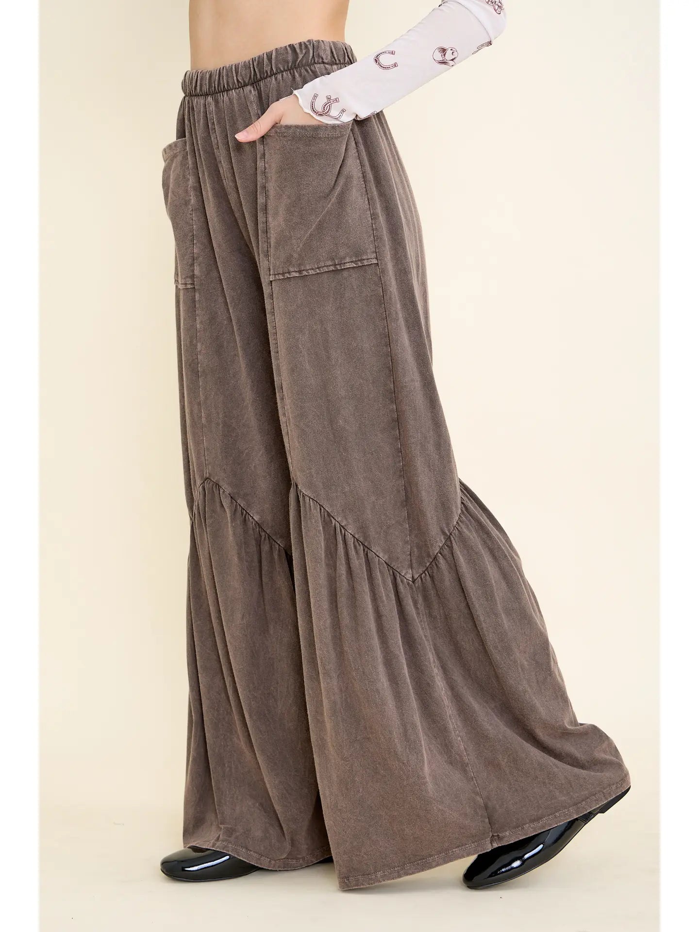 Bell Bottom Ruffle Pants