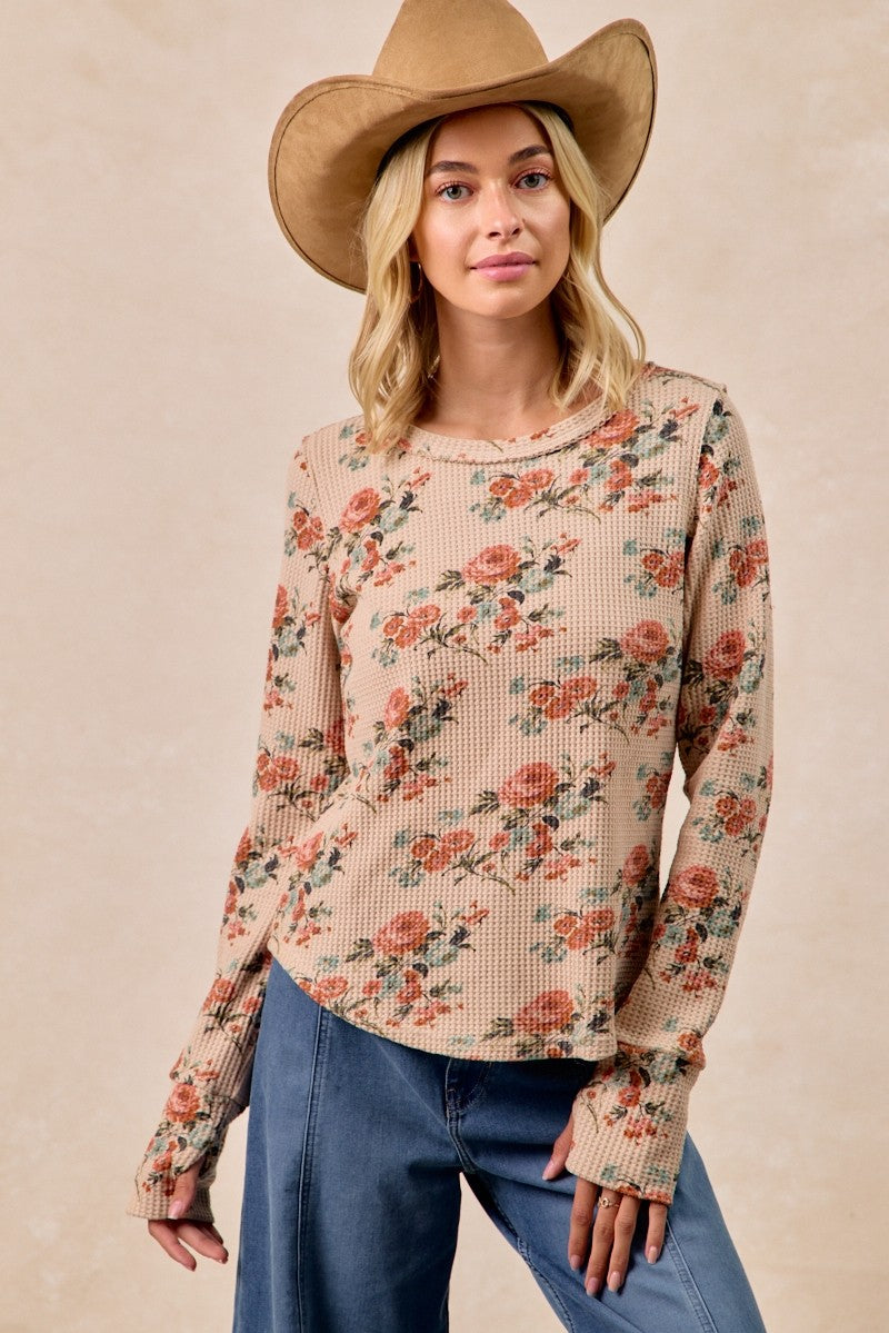 Floral Thumb Hole Thermal
