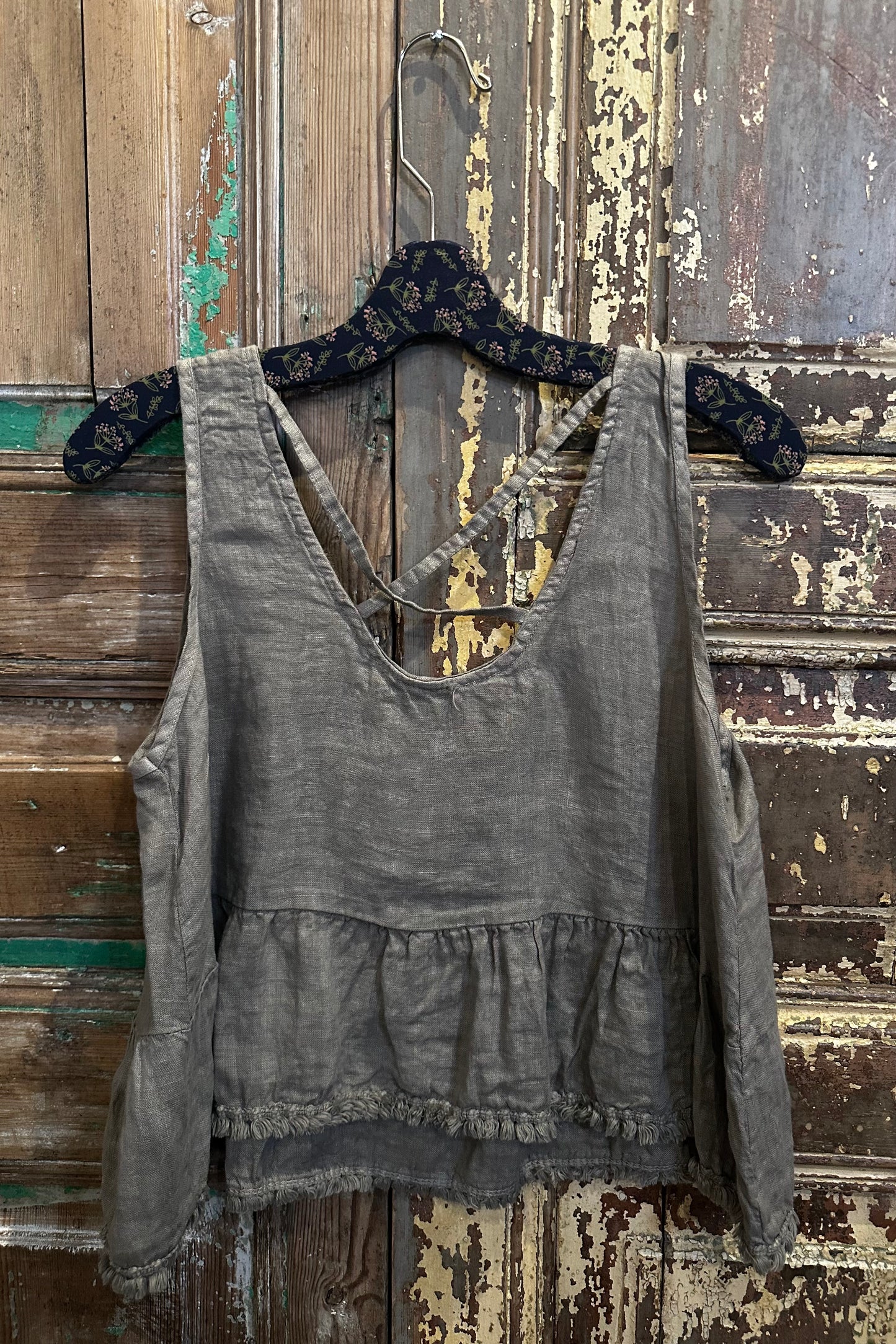 Cross Back Ruffle Top