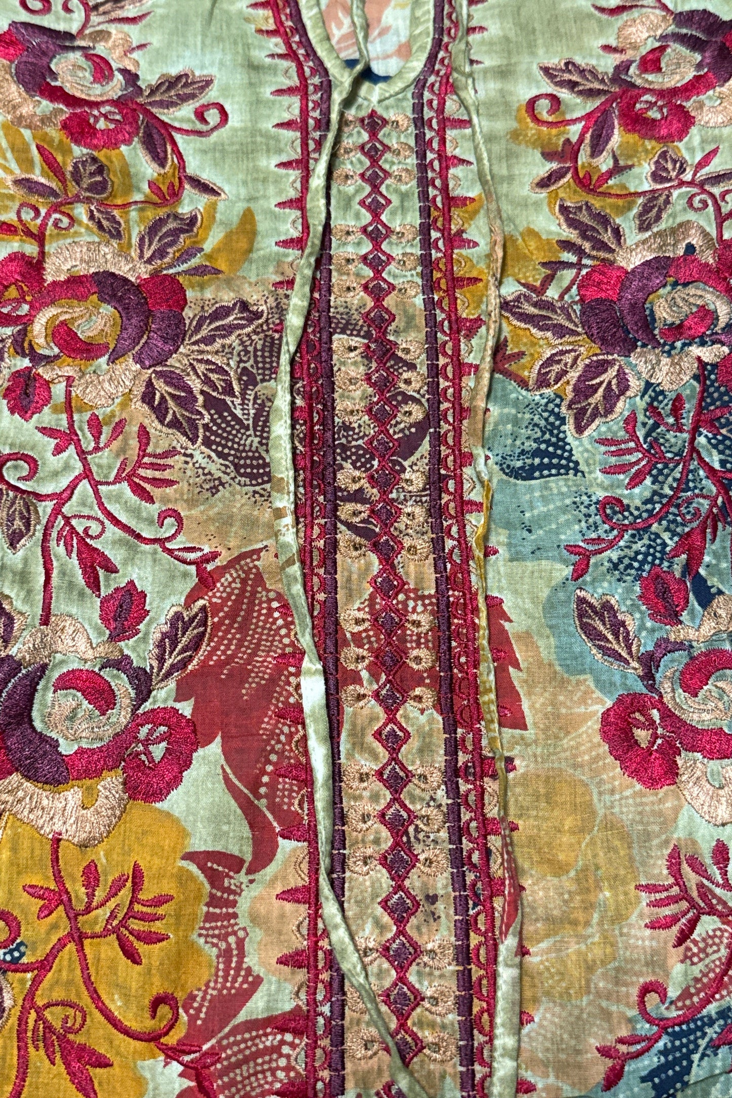 Embroidered Tie Front Blouse