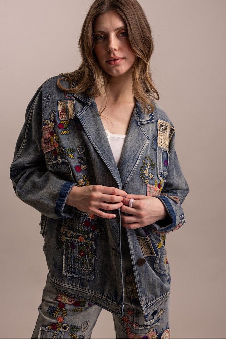 Embroidered Denim Jacket