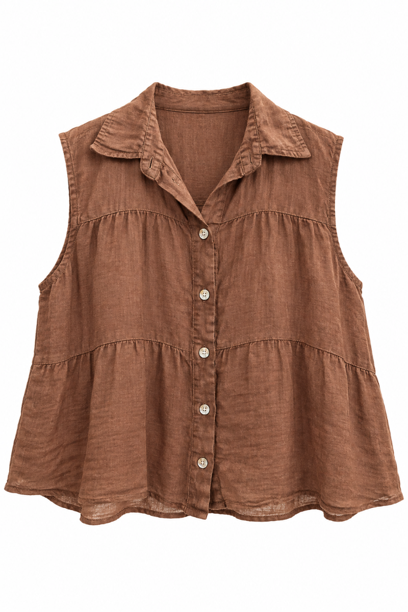 Sleeveless Linen Top