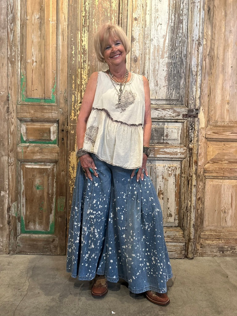 Tone on Tone Embroidery Tank