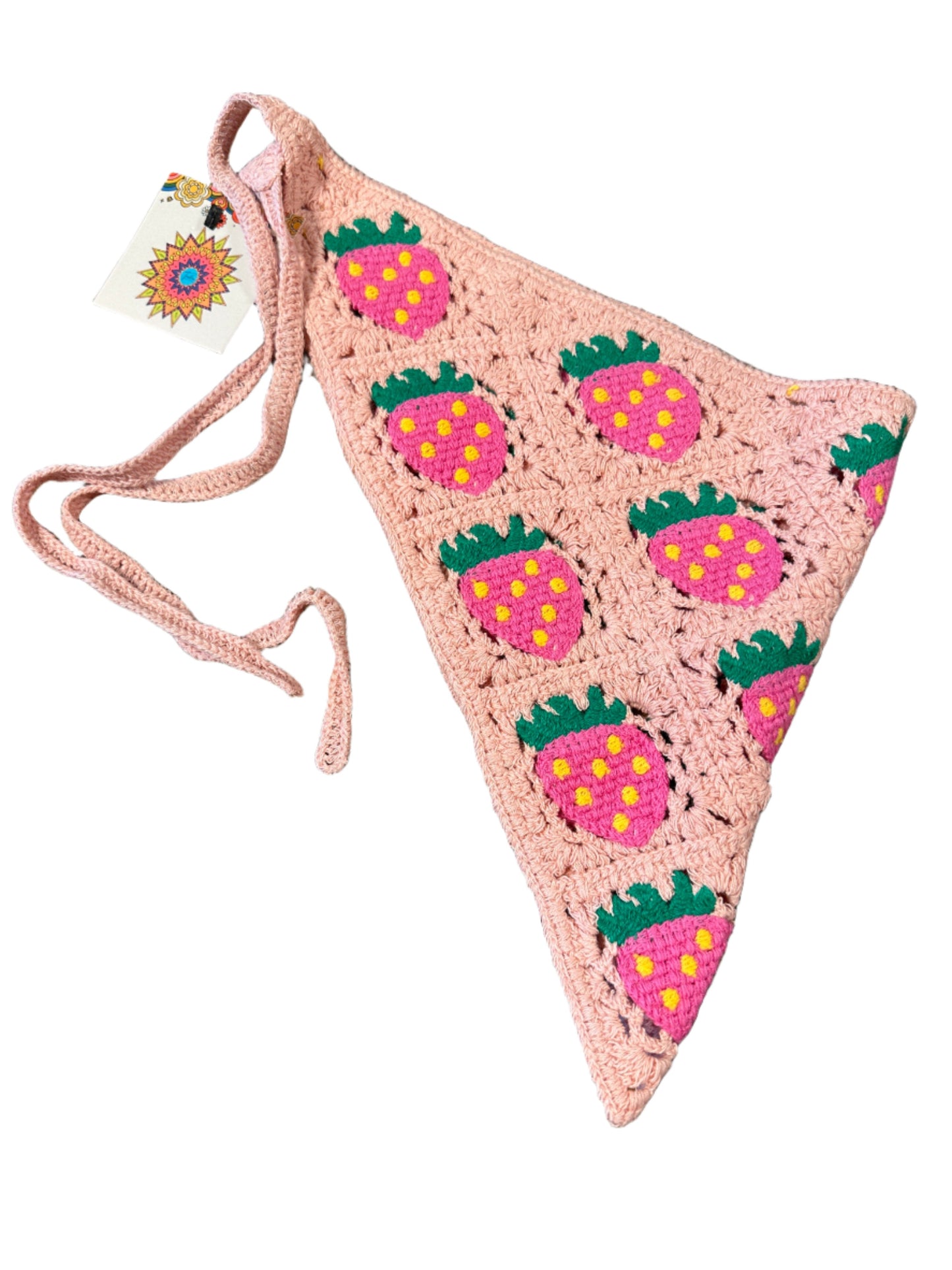 Strawberries Crochet Bandana