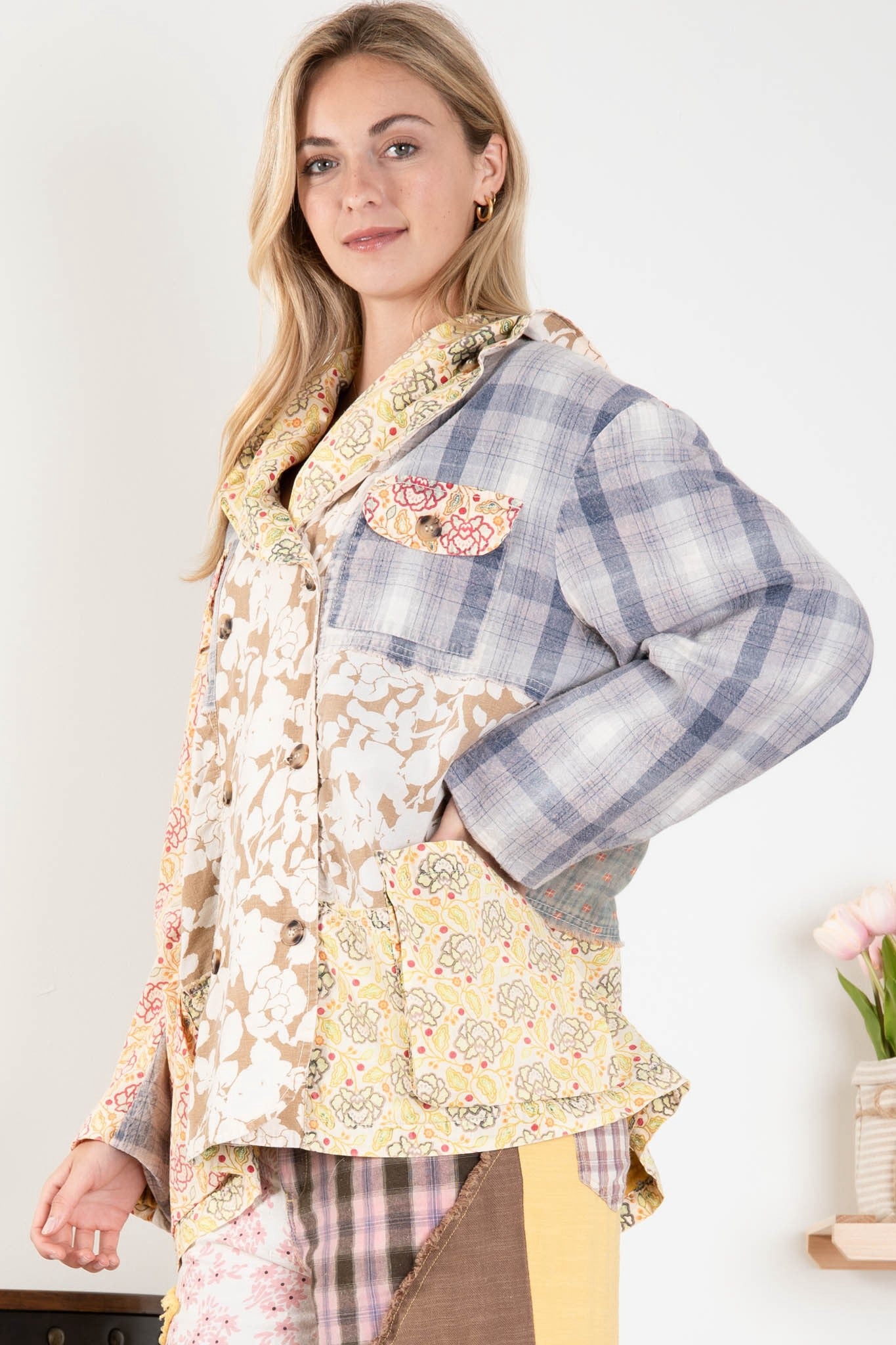 Patchwork Detail Jacket-9987