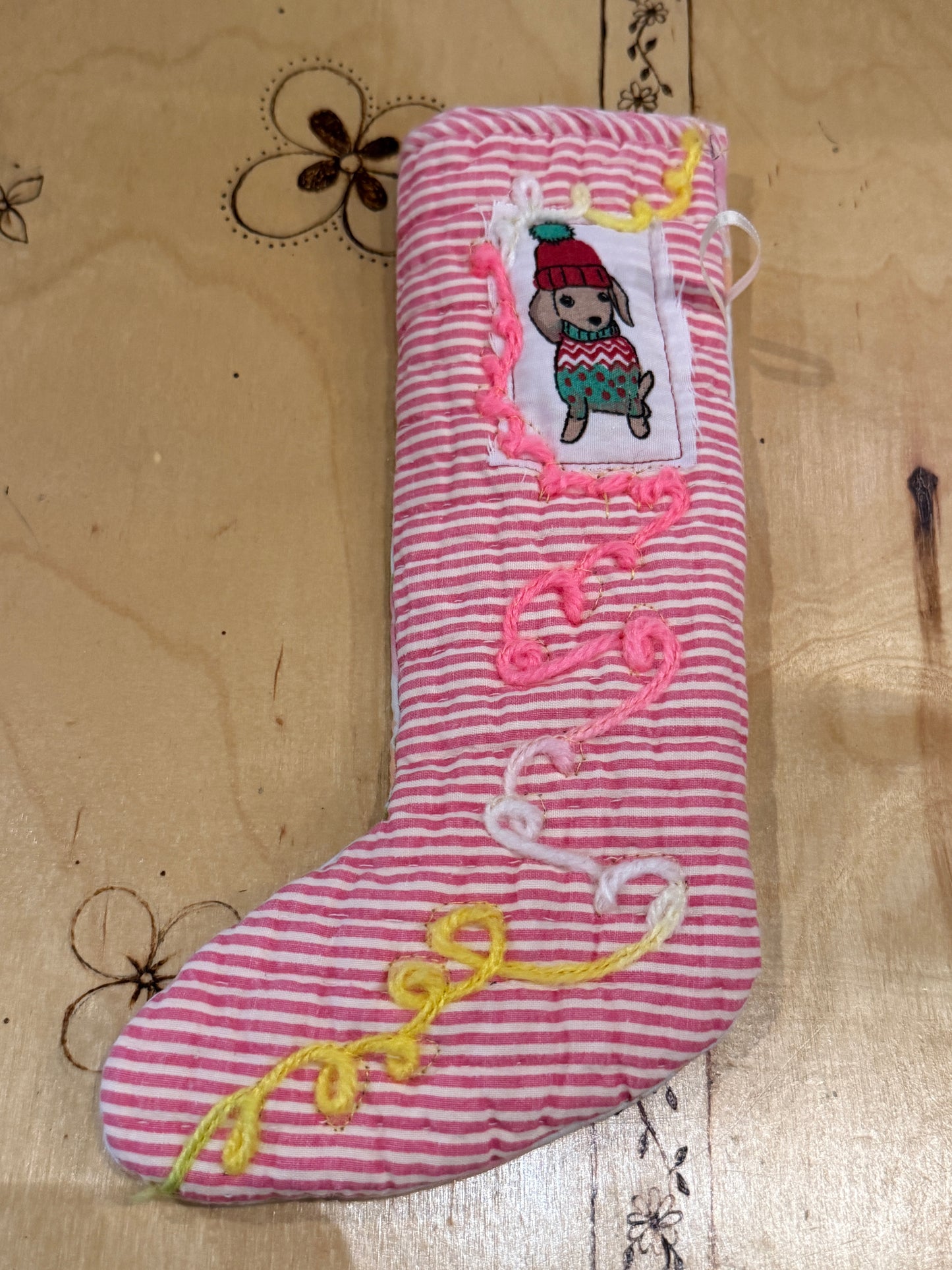 Striped Dog Mini Stocking