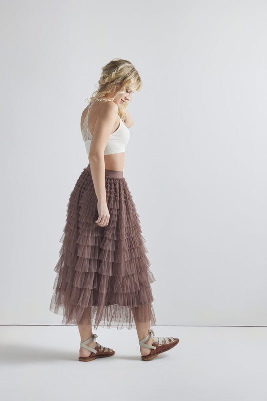 Sized Ruffled Tulle Skirt