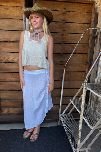 Cross Back Ruffle Top