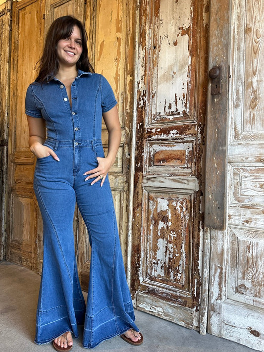 Extreme Bell Denim Jumpsuit