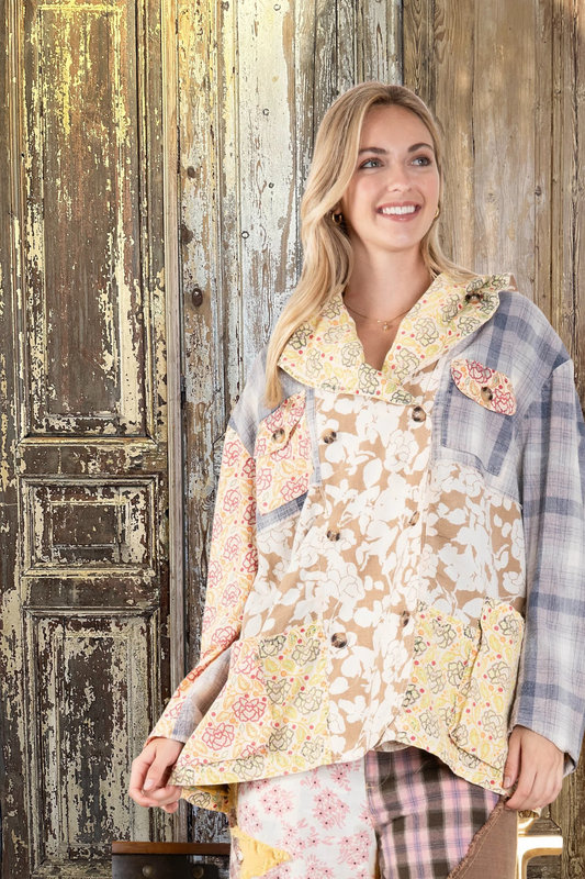 Patchwork Detail Jacket-9987