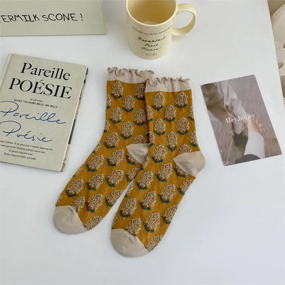 Ruffle Mid Calf Socks