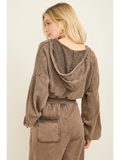 Surplice Cropped Hoodie